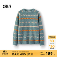 森馬（Semir）毛衫男冬季費(fèi)爾島提花針織衫2025新款情侶復(fù)古套頭毛衣 綠色調(diào)00344（無幻彩紗） 【無幻彩效果】 XS