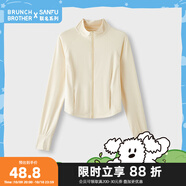 三福女夏季冰蠻腰涼感防曬衣 時(shí)尚戶外修身立領(lǐng)透氣外套840088 淺米色 L