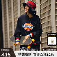 dickies衛(wèi)衣 印花羅紋袖口連帽衛(wèi)衣 情侶男女同款抓絨上衣 DK009586 深海軍藍 XS