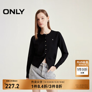 ONLY秋冬時(shí)尚簡約溫柔純色寬松開衫針織衫女|12433A006 E40 煤黑色 S (160) 80A