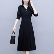 長袖連衣裙Madam Dress女士2025秋冬新款大碼加碼腰瘦腹覆蓋西式a 6602 3XL 【135-145斤】