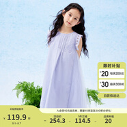 巴拉巴拉女童無袖連衣裙2024夏季網(wǎng)紗拼接甜美全棉蕾絲裙子潮208224111037