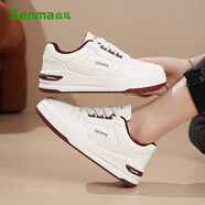 森馬男鞋休閑鞋子男2025新款秋季潮流輕便厚底時(shí)尚板鞋運動(dòng)百搭小白鞋 米紅【男款】 41