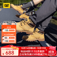 CAT卡特馬丁靴中幫大黃靴男士工裝鞋輕戶外防滑登山鞋P110973N3BDC25 黃色 44