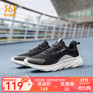361°361 男鞋運動鞋2021冬季新款輕便透氣跑鞋黑色休閑鞋子減震跑步鞋