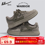 回力（Warrior）官方男鞋秋季新款百搭潮流板鞋子男士時(shí)尚休閑運(yùn)動(dòng)鞋男 灰/軍綠42