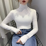 雅鹿韓國螺紋棉面料堆堆領(lǐng)打底衫女秋冬內搭2025洋氣緊身時(shí)尚高領(lǐng)T恤 套手指白色 S 適合95斤以?xún)?
                                         title=