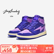 JOYSTODAY男鞋女鞋閃電AJ1高幫板鞋時(shí)尚休閑鞋百搭情侶鞋復(fù)古運(yùn)動(dòng)鞋 SD-4 紫色 45