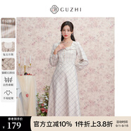 固執(zhí)（OBSTINATE）【特價】秋季新款復古中長方領長袖學院風格子連衣裙53521LQ07066 淺咖 XL 175/92A