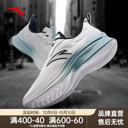 安踏氫跑GZ|男鞋運動鞋跑步鞋男士秋冬季新款網面透氣皮面超輕跑鞋 【網面主推】白/霧灰藍5501-6 43 (男9.5)