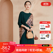 喬萬尼商場同款新款真絲連衣裙高端桑蠶絲復(fù)古拼接EI2E741401 波普圖滕花 S