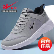 雙星男鞋運動鞋春秋透氣防臭網(wǎng)面跑步鞋子輕便防滑軟底休閑鞋 淺灰色 sx004 網(wǎng)面版 44