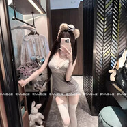 芳墨卓軟fufu甜心屋「御態(tài)小貓」純欲性感蕾絲包臀裙家居服御姐連衣裙女 御態(tài)小貓（連衣裙） 均碼 大碼【100-125斤】