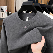 金盾（KIN DON）2025秋冬新款長(cháng)袖T恤男士雙面德絨 韓版青年圓領(lǐng)打底衣保暖內衣男 深灰色 M