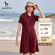 哈吉斯（HAZZYS）女裝翻領(lǐng)學(xué)院風(fēng)甜美時(shí)尚女連衣裙AQWSE03BX03