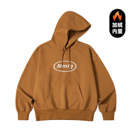 Mmlg連帽衛衣女版2025秋冬季加絨經(jīng)典印花logo韓系休閑百搭短款上衣服 暖咖色加絨 M