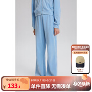 ELLE KIDS童裝 戴帽天鵝絨秋季女童休閑套燙鉆開衫外套/長褲可選 藍(lán)色-長褲 120 （110/120）