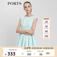 PORTS寶姿女裝 春夏新品銀蔥星星提花連衣裙SV8D004CFD013 湖水綠 M (6)