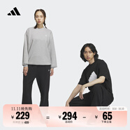 adidas情侶款加絨加厚直筒束腳運動(dòng)褲男女秋冬阿迪達斯官方輕運動(dòng) 黑色   4XL