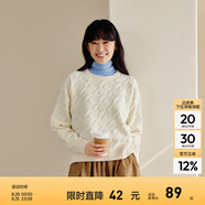 森馬毛衣女冬寬松時(shí)尚氣質(zhì)圓領(lǐng)針織衫優(yōu)雅千鳥(niǎo)格套頭衫女裝內搭 白色調00311 165/88A/L