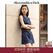 Abercrombie & Fitch女裝25夏季美式復古性感辣妹修身無袖馬甲牛仔連衣裙159-5514 深藍色 XS 150/84A 短版