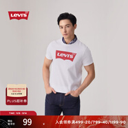 Levi's李維斯情侶美式寬松印花時尚簡約舒適潮流純棉圓領(lǐng)短袖T恤 白色 002A0-0000 L