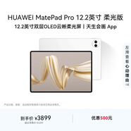 HUAWEI MatePad Pro 12.2英寸柔光版華為平板電腦雙層OLED柔光屏12+256GB WIFI宣白
