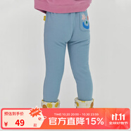 papa爬爬冬季兒童打底褲仿牛仔長(zhǎng)褲男女寶寶加絨保暖百搭時(shí)髦潮 淺藍(lán)色 80 cm