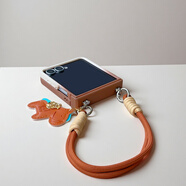 龍順旺新款適用三星zflip7手機殼全包中軸鉸鏈一體防摔小米mixflip2可愛(ài)漸變色時(shí)尚華為pocket2斜挎掛繩 可愛(ài)棕色漸變色【手提掛繩】 三星Galaxy Z Flip7