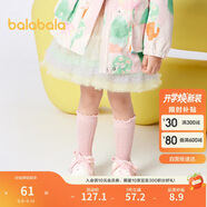 巴拉巴拉童裝兒童裙子寶寶半身裙女童短裙2024春裝洋氣蓬蓬裙208124112001
