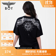 BOY LONDON【暗黑羅盤(pán)】夏情侶款短袖權(quán)杖印花炸街潮牌T恤N01906 黑印銀N01906 經(jīng)典升級(jí)款 XL