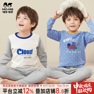 瑁恩·瑁愛(ài)（Mn·Mo）瑁恩瑁愛(ài)男童加絨加厚保暖內(nèi)衣套裝金鉆絨兒童秋衣秋褲冬季打底衣 組合01 130 建議身高115-120cm