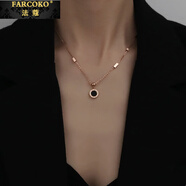 farcoko法國品牌彩金色項鏈女韓版新款ins鎖骨鏈吊墜生日禮物送女友老婆 羅馬數(shù)字款 時尚百搭 不褪色