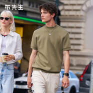 布先生熱膽抗皺小高領(lǐng)加厚打底衫t恤男2025春秋新品KT15766 麥草綠 XL (180)