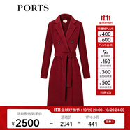 PORTS寶姿秋冬新品女裝長袖短大衣LL9C062LZW042 南瓜紅 L (8)