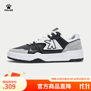 卡爾美（KELME）低幫經(jīng)典復(fù)古百搭透氣板鞋秋冬新款輕便休閑鞋運(yùn)動鞋 白深灰 42