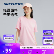 斯凱奇（Skechers）夏季男女情侶同款繽紛休閑系列透氣半袖針織短袖T恤