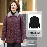 創(chuàng  )琪潘服飾5折皮衣外套女中老年人女裝加絨加厚保暖棉襖PU外套2025新款 紅色【單件上衣+毛衣】 XL