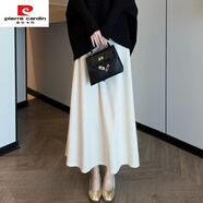 皮爾卡丹（pierre cardin）2025新款時(shí)尚套裝裙女秋冬新款洋氣顯瘦半高領(lǐng)針織衫半身裙兩件套 白色裙子【單條】 2XL 【131-145斤穿】