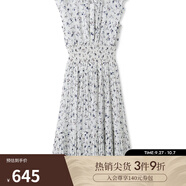 SNIDEL2025春夏新品優(yōu)雅印花荷葉邊小飛袖茶歇連衣裙SWFO252004 淡藍(lán)色 K S (0)
