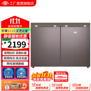 尊貴（ZUNGUI）BCD-219WB 219升臥式冰箱家用變頻風(fēng)冷無(wú)霜小型柜式雙門(mén)櫥柜嵌入式廚房矮電冰箱 變頻拿鐵咖