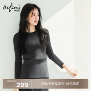 伊芙麗（eifini）蔣欣代言圓領(lǐng)100%可機(jī)洗羊毛針織衫女裝修身打底衫25秋新款 極致灰 圓領(lǐng) S 80-105斤