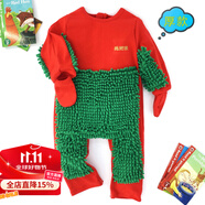 G.duck小黃鴨嬰兒爬行服寶寶拖地爬爬服兒童連體衣服春秋裝懶人擦地薄款 圣誕款包手露腳   厚 90cm 18斤-22斤