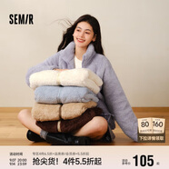 森馬（Semir）外套女插肩袖珊瑚絨仿羊羔毛2024冬季立領(lǐng)寬松夾克109724108003