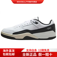 耐克（NIKE）喬丹FLIGHTCOURT皮革時(shí)尚舒適防滑耐磨低幫復古籃球鞋男女同款黑 白色/黑色 45