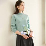 兔皇（TUHUANG）【無(wú)縫純羊毛】純色打底針織毛衣25秋冬半高領(lǐng)女羊毛衫TW897303