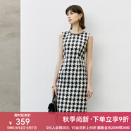 顏域格子氣質(zhì)連衣裙女裝2024新款春季連身裙背心裙收腰顯瘦裙子女 黑白格 M 38