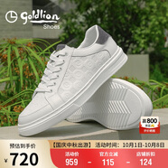 金利來（Goldlion）男鞋時(shí)尚休閑鞋輕便透氣舒適板鞋G500420181LBE藍(lán)白色37