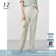 玖姿·安娜蔻休閑簡約風clean fit壓褶哈倫褲休閑褲女2024夏款 淺灰 M