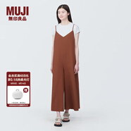 無印良品（MUJI） 女式 易干彈力泡泡紗 背帶褲 女裝夏季連體褲吊帶BC2JRA4S 磚紅色 M （160/84A）